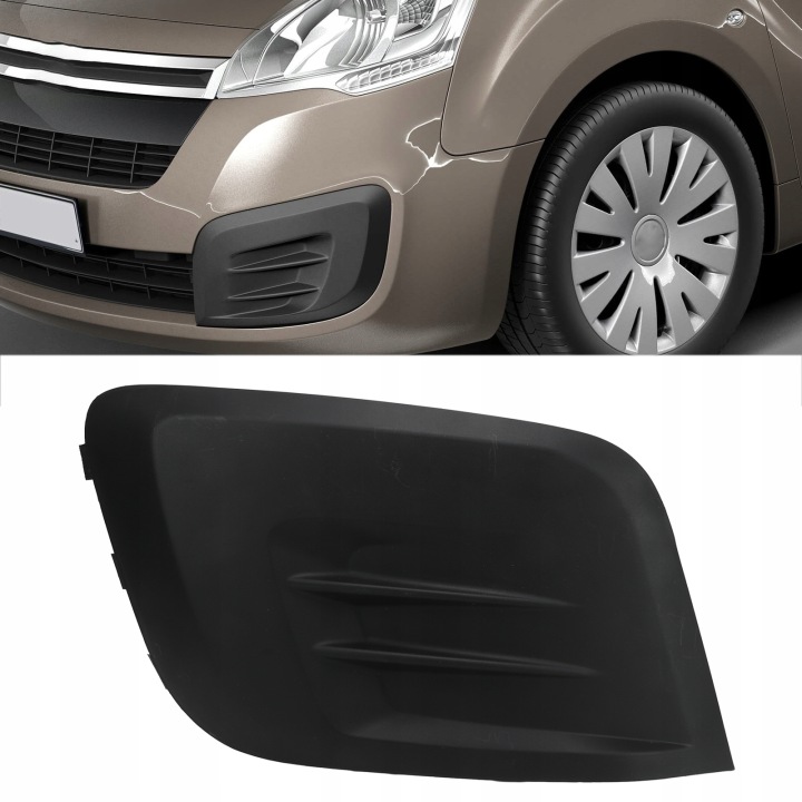 фото №10, Передний правый бампер решётка 1613564580 replcement for citroen berlingo withou