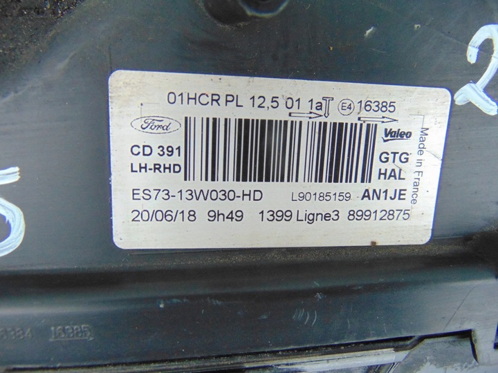 фото №15, Ford mondeomk5 лампа правая левая фара правые левый uk