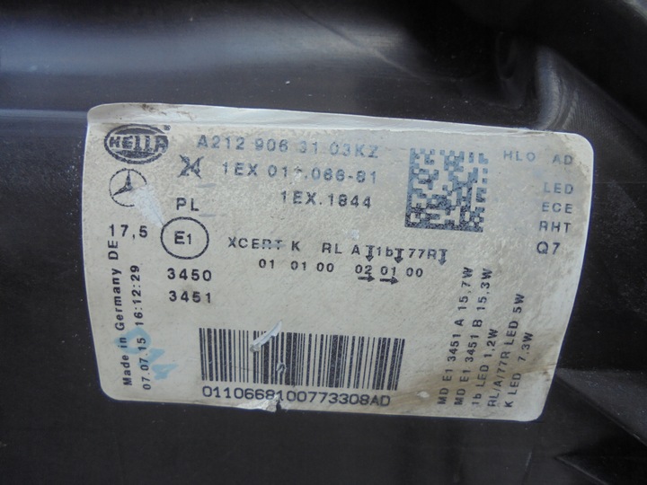 фото №12, Повний led ils лівий лампа ліва mercedes w212 рестайлінг fl a2129063103kz eu slask