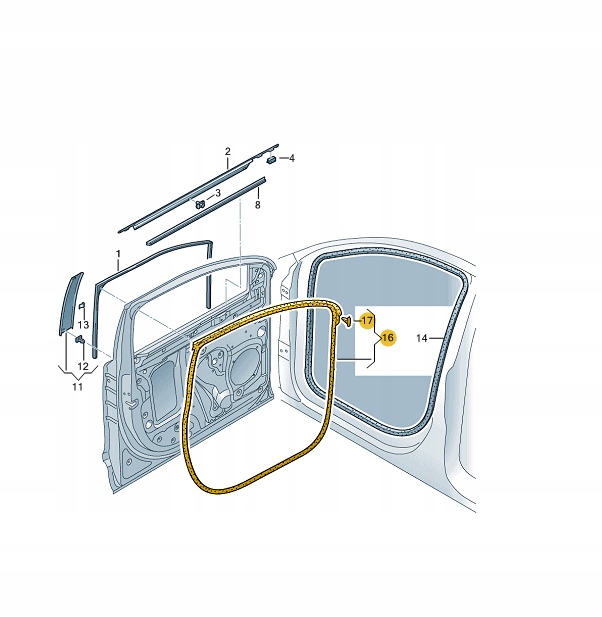 фото №1, Наружная прокладка дверь audi q7 4l0837912