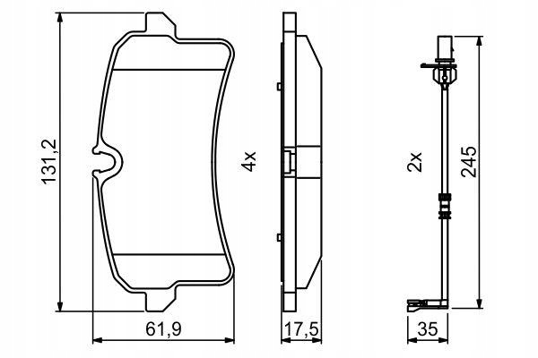 фото №16, Тормозные колодки ham. porsche macan 0986494842 bosch