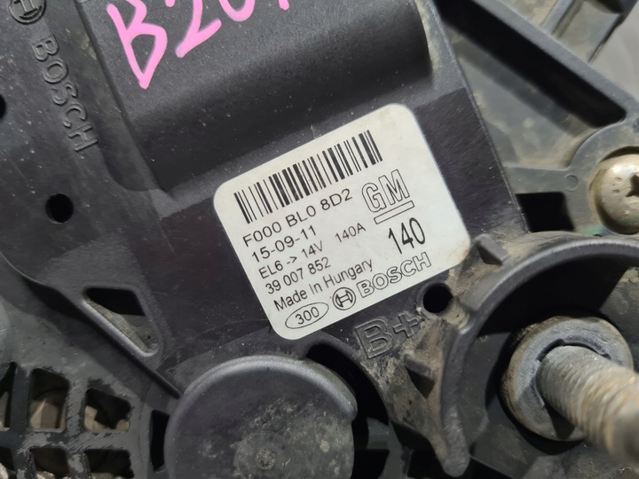 фото №6, Генератор 140a opel zafira c insignia a insignia b 2.0 cdti b20dth 170km