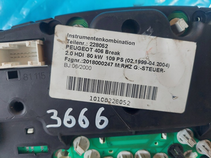 фото №6, Спідометр  панель приладів peugeot 406 2.0 hdi 9639940380