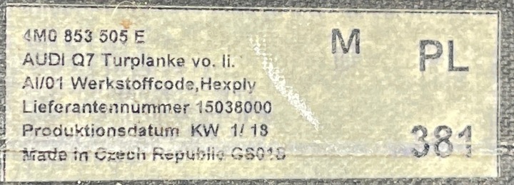 фото №10, ^ audi q7 ii планка карбон ліва перед 4m0853505e