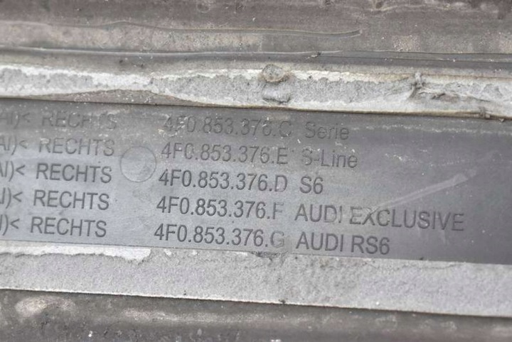 фото №12, Планка пороговая правый зад 4f0853376j audi a6 c6 sedan s-line 04-08
