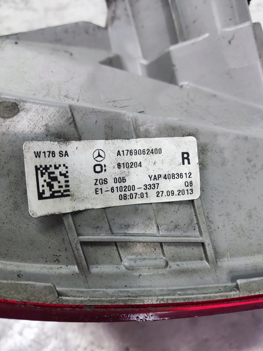 фото №13, Mercedes a класс w176 лампа правая задняя правые зад a1769062400
