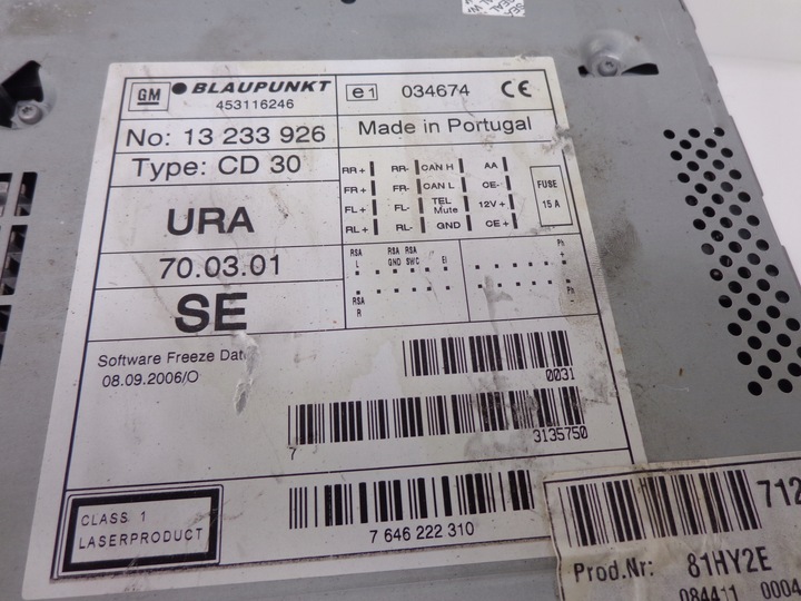 фото №3, Opel vectra c радио заводские cd30 13233926 + рамка
