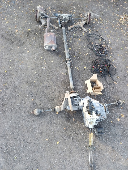 фото №11, Vw t5 рестайлінг 2.0tdi привід 4x4 swap коробка передач міст редуктор wał піввісь вихлоп