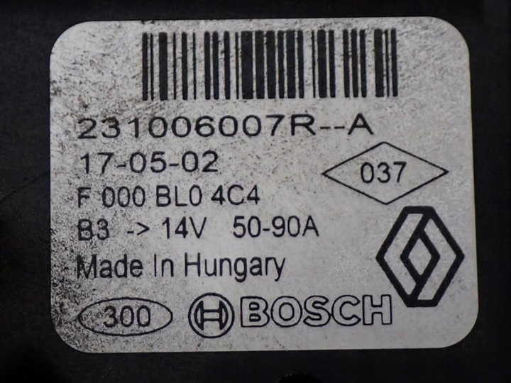 фото №5, Генератор оригинал 231006007r smart forfour ii 453 1.0 sce 17r