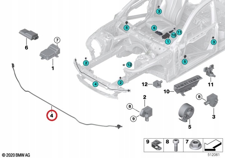 фото №13, Датчик захисту пішоходів pts bmw f45 g42 g20 g21