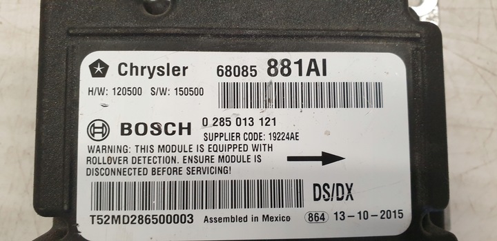 фото №7, Dodge ram 1500 iv датчик модуль блок керування подушок подушка безпеки демонтаж 13-19r