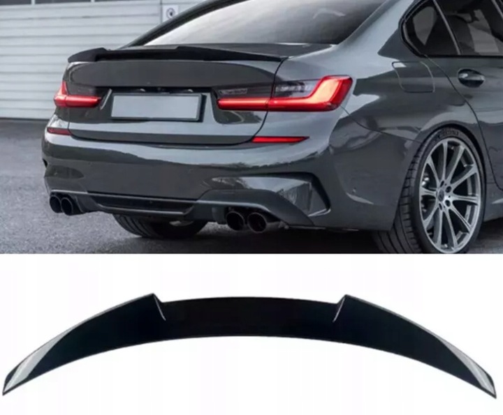 фото №11, Bmw g20 ala m4 вид спойлер flap чёрный блеск спойлер shuttlecock