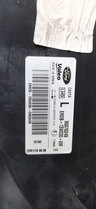 фото №10, Ford galaxy s-max mk2 2014- лампа левый перед полный led em2b-13w030-em eu