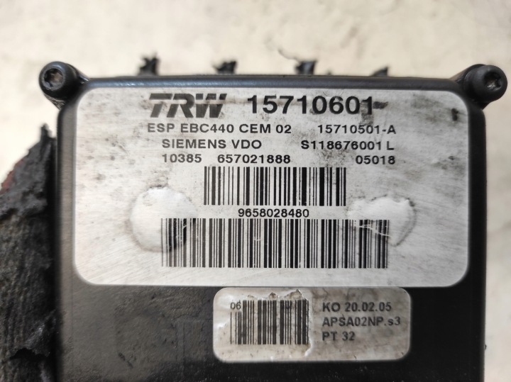 фото №8, Peugeot 407 04- 1.6 hdi блок керування abs 9658028480