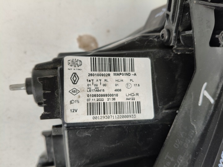 фото №11, Лампа правая фара renault clio 19- v полный led