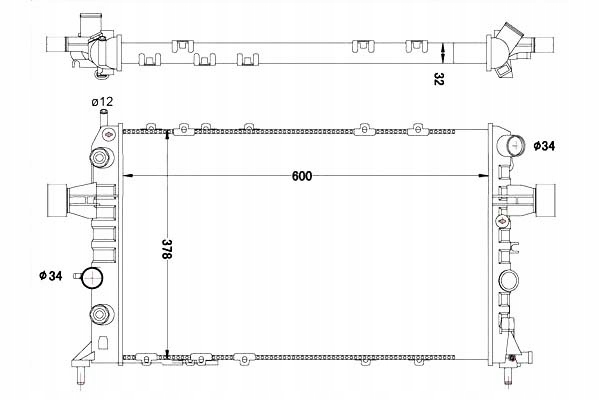 фото №1, Радиатор воды tyc 725-0040-r