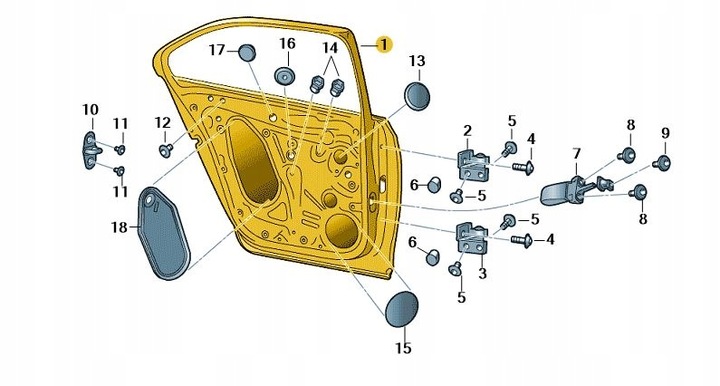 фото №2, Двері ліві зад skoda octavia оригінальний номер 5e9833051c