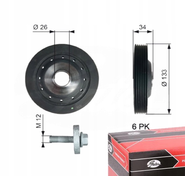 фото №1, Gates tvd1113a колесо пасове, wał колінчастий