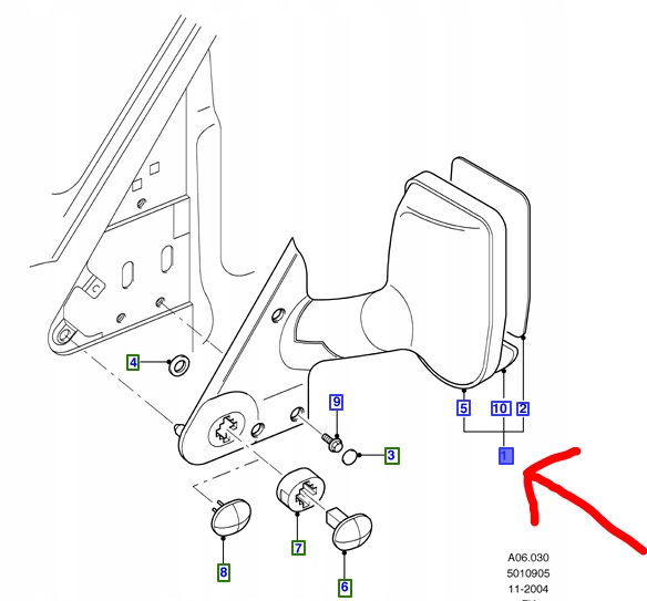 фото №1, Зеркало внешние левая ford transit 2000-04