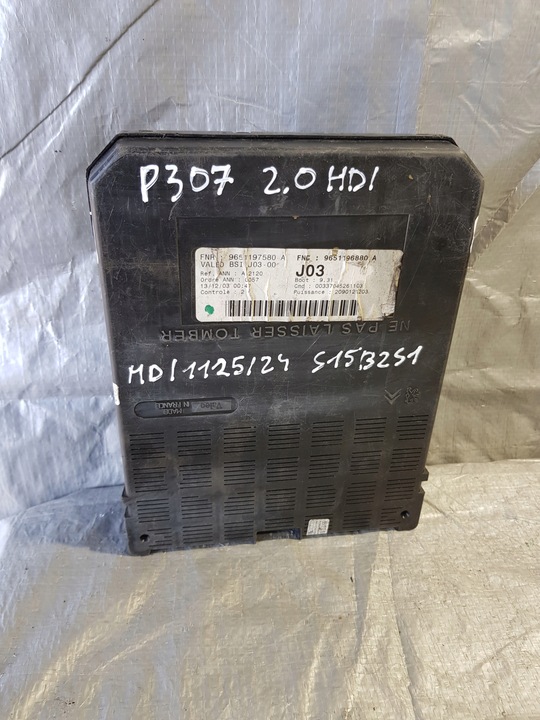 фото №7, Peugeot 307 2.0 hdi модуль bsi j03 9651196880a