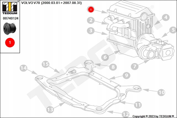 фото №9, Подушка двигатель. volvo xc90,v70,s80,s70,s60 tedgum 00740124 подшипник