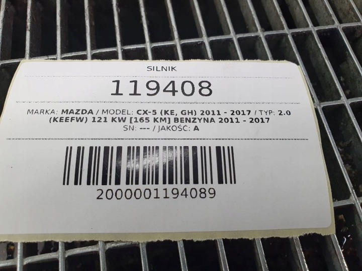 фото №10, Двигатель комплектный cx-5 ke gh mazda pe02 pe 2.0 165 skyactive