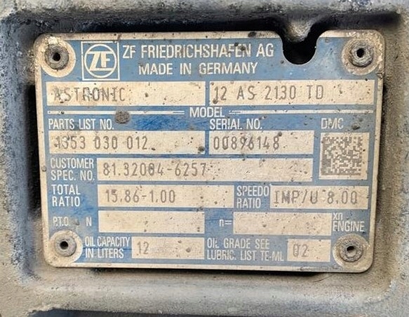 фото №7, Коробка передач коробки передач man tgx tgs tga 12as2130td zf
