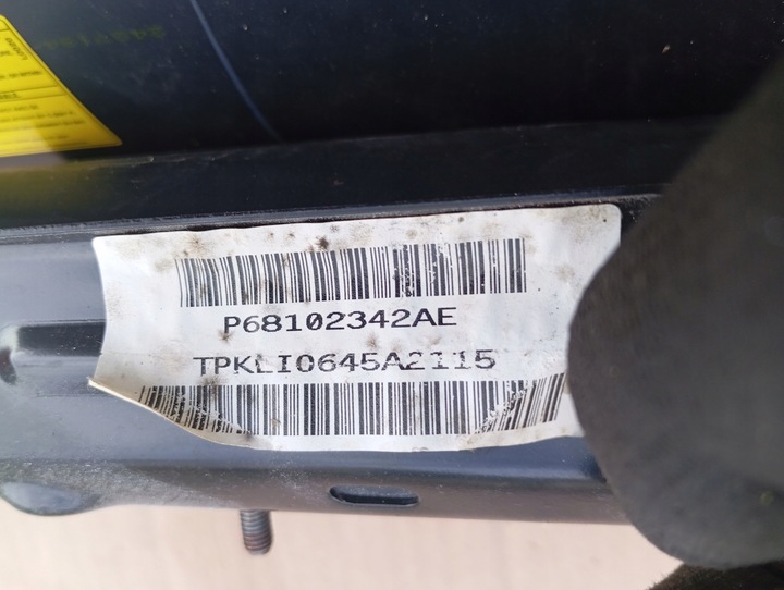 фото №12, Jeep cherokee kl 14- панель подушки подушка безопасности капот подушка безопасности передние перед