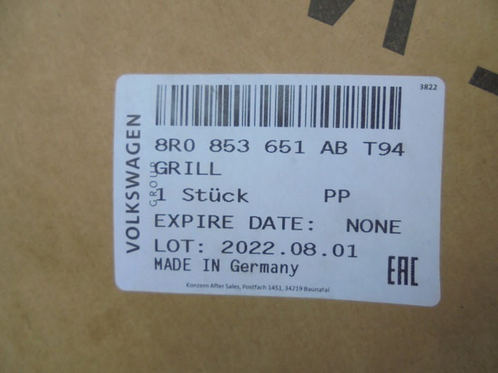 фото №11, Новий ori оригінальний номер решітка радіатора решітка перед audi q5 ii рестайлінг fl s-line 8r0853651ab t94