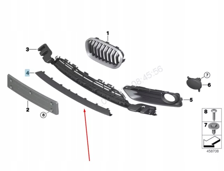 фото №10, Bmw 1 f21 передній бампер накладка rod trim 51117371729 7371729 2015 oem
