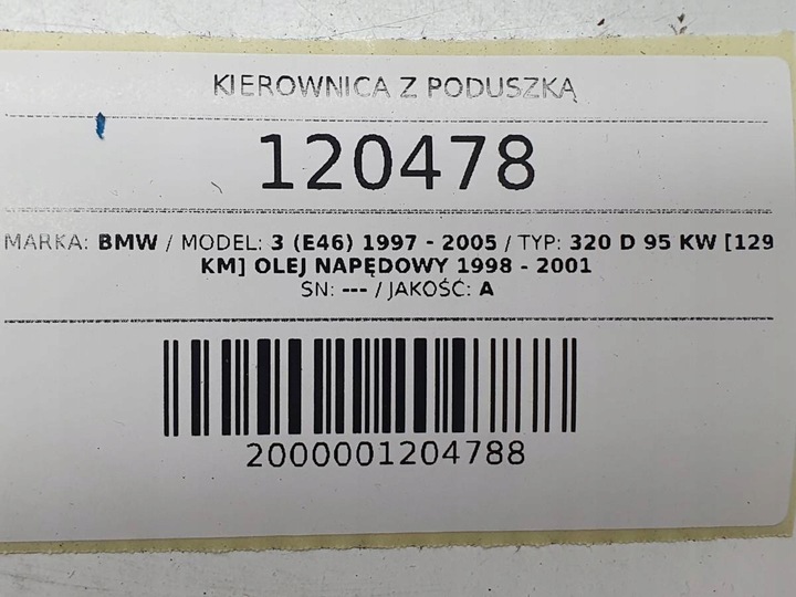 фото №13, Кермо подушка безпеки повітряна подушка bmw 3 e46 3310957675