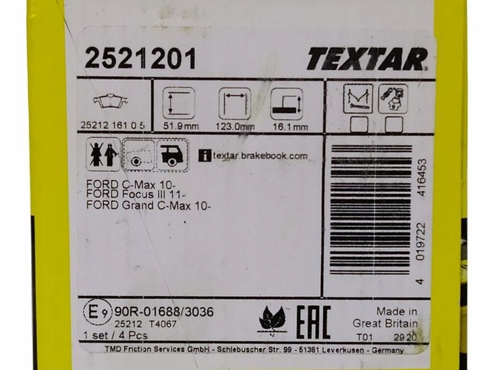 фото №13, Гальмівні колодки ham. ford t. focus 11-/c-max 10-/connect/volvo