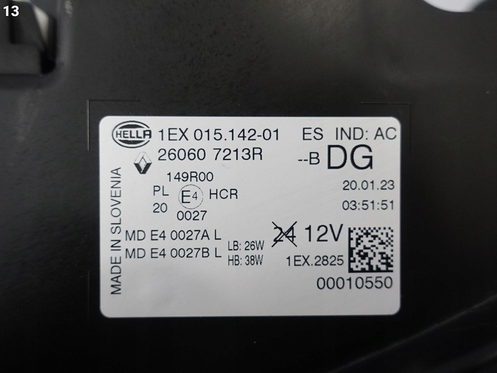 фото №14, Renault megane v 5 e-tech электрический 22- лампа полный led pure vision левая eu