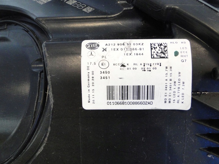 фото №15, Mercedes e клас w212 212 рестайлінг лампа права повний led ils керована