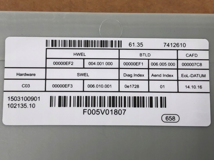 фото №8, Модуль модуль керуюча кришки задньої 61357412610 do bmw серії 3 f31 рестайлінг