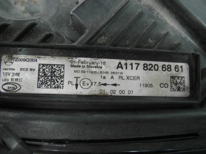 фото №11, Mercedes cla 117 a117 рестайлінг повний led лампа передня права праві перед nr72