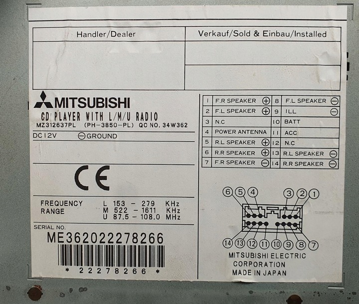 фото №4, Радіо cd mitsubishi space star mz312637pl