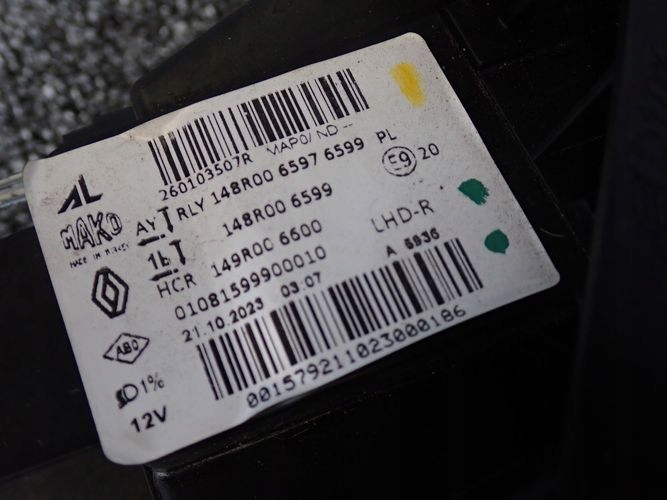 фото №10, Renault clio v colt led рестайлинг 23- фара правые лампа правая 260103507r