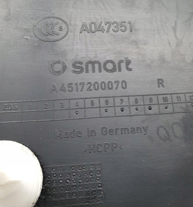 фото №8, Дверная карта (обшивка двери) правое перед smart fortwo ii 451 a4517200070 евро
