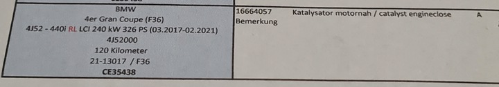 фото №11, Каталізатор bmw f36 440i 8631626 пробіг 120km