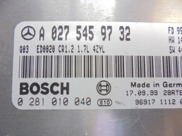 фото №5, W168 компьютер a0275459732 1,7cdi 0281010040