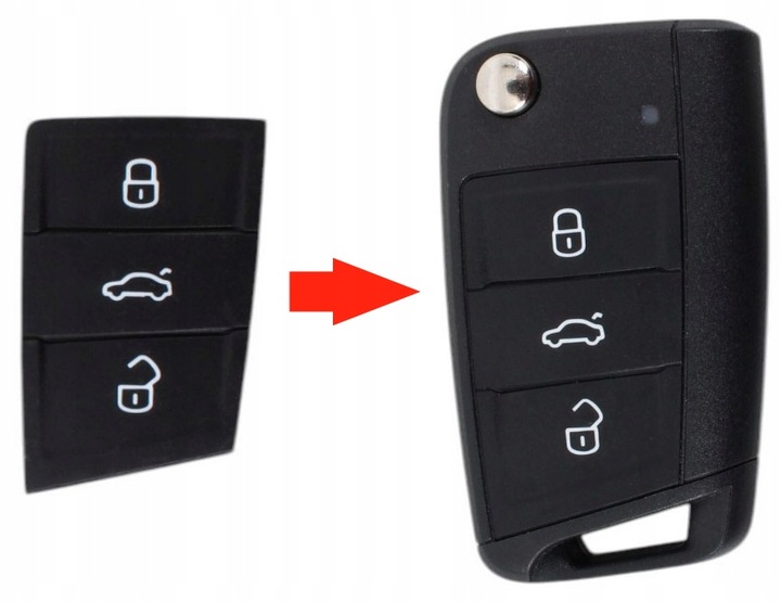 фото №1, Резинка кнопки корпуса ключа ключ пульт seat skoda volkswagen