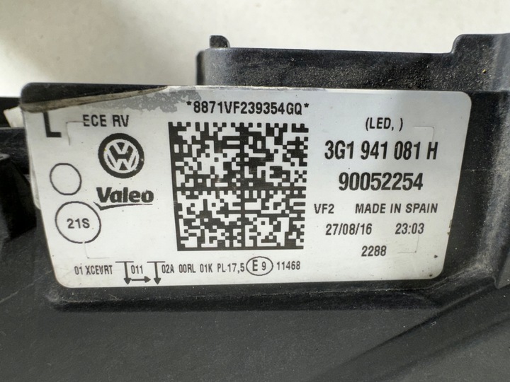 фото №11, Vw passat 3g1 b8 повний led лампа ліва права перед фари комплект eur