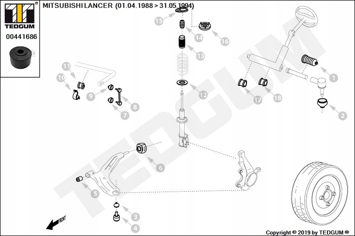 фото №13, Подушка стабилизатора tedgum 00441686 mb001626