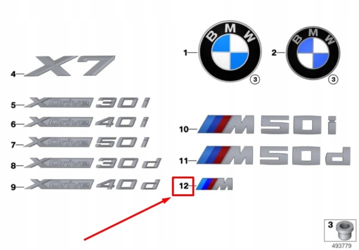 фото №10, Bmw x7 g07 эмблема 8094000 51148094000
