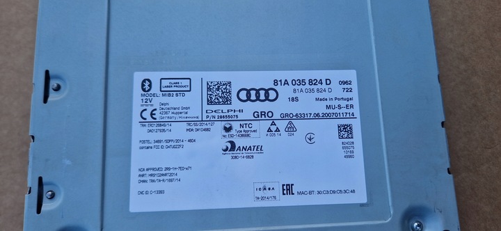 фото №9, Audi q2 модуль навигация радио mib2 экран 81a035824d 81a919604b новый kpl