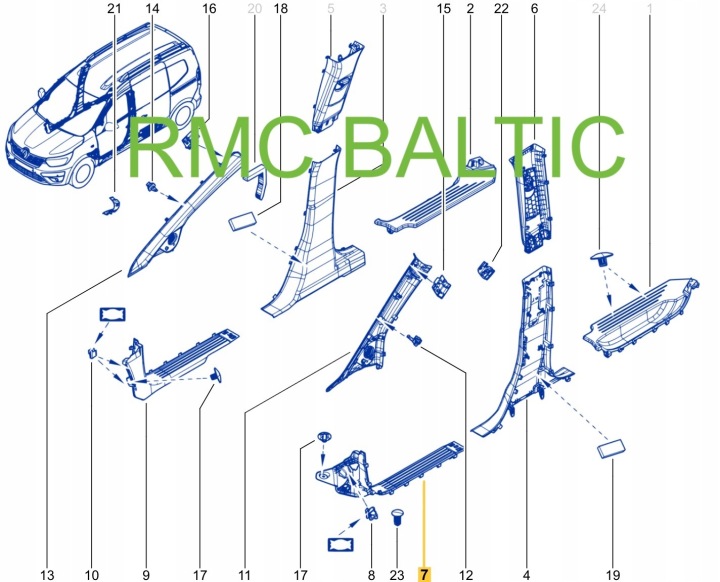 фото №15, Молдинг порогова ліва передня renault kangoo iv