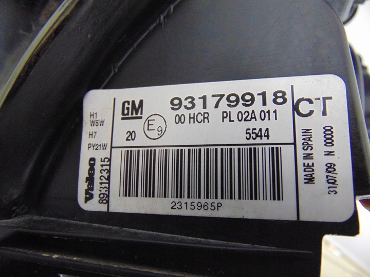 фото №14, Лампа ліва перед opel vectra c рестайлінг gts лінза темне 93179918 європа