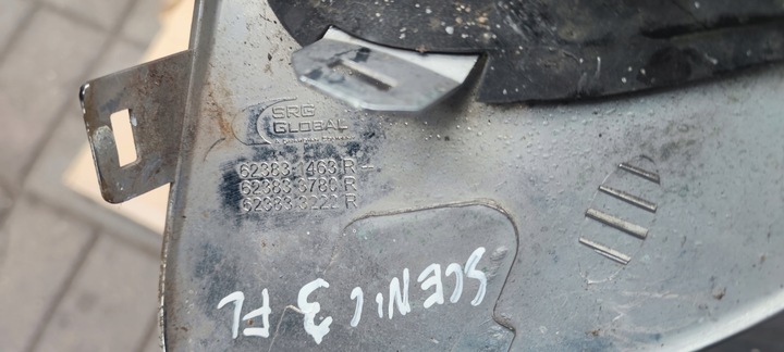 фото №9, Scenic iii рестайлінг 13-16 решітка бампера права хром галоген led drl комплект