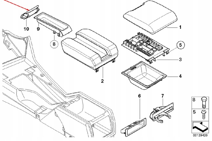 фото №8, Держатель подлокотника bmw 5 e39 51167141735 7141735 новый, оригинальная запчасть